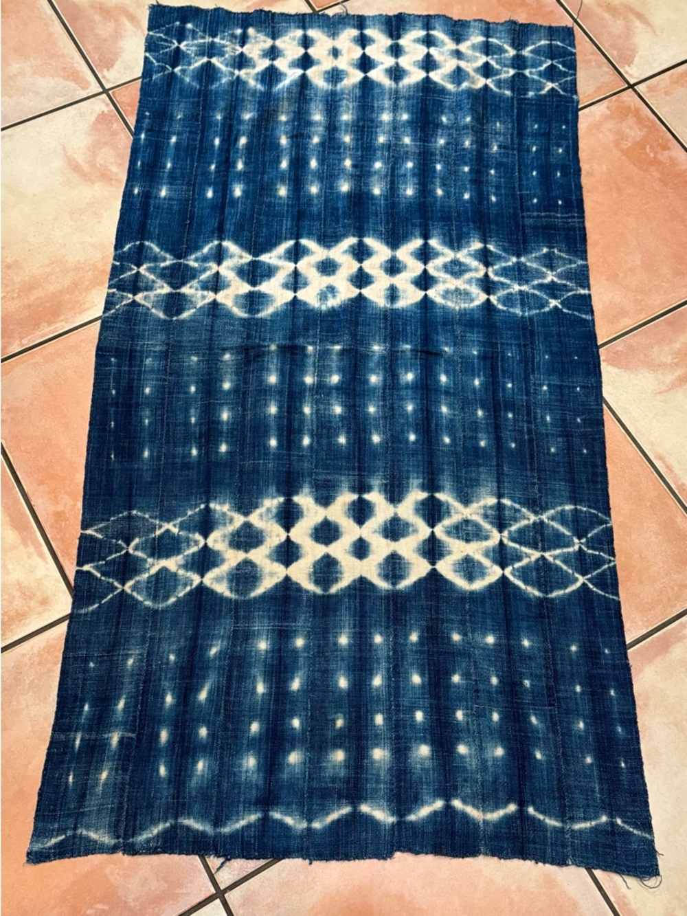 Authentic mudcloth Indigo Shibori Tie-Dye print.